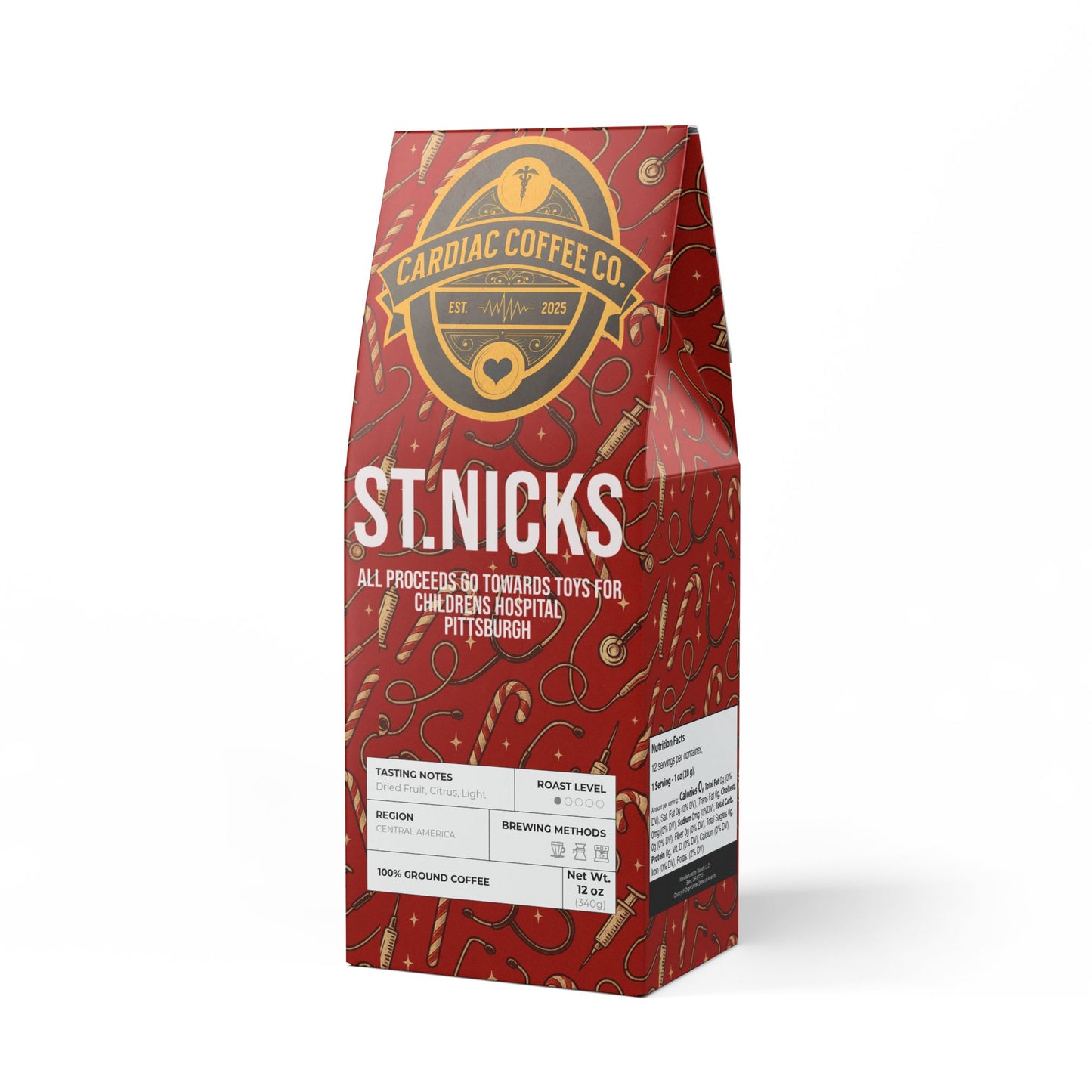 Saint Nick’s coffee blend 100% of profit goes to Children’s Hospital Pittsburgh!!