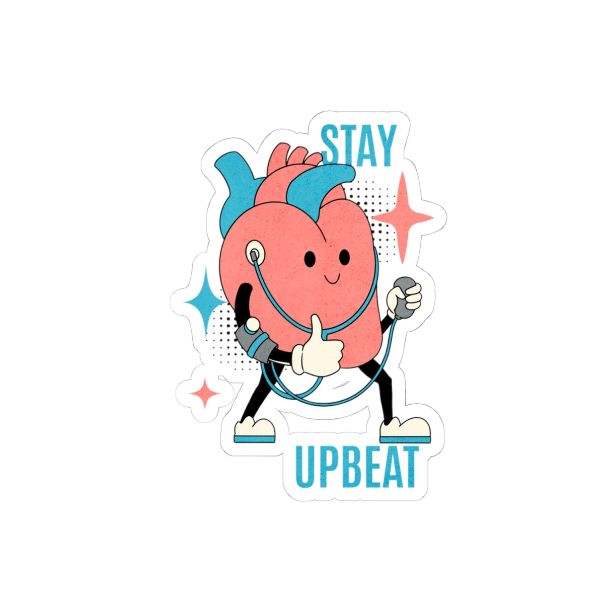 Stay Upbeat Heart Sticker
