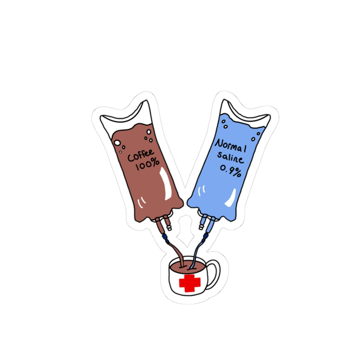 IV Coffee Bag Sticker