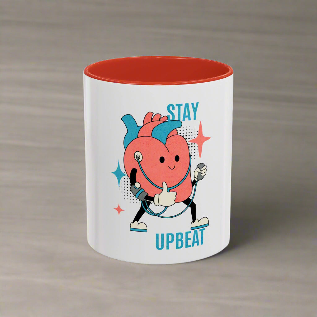 Stay Upbeat Heart Coffee Mug