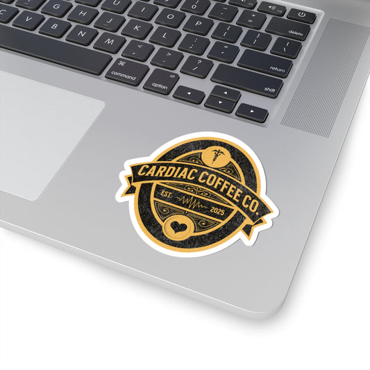 Coffee Lover's Kiss-Cut Stickers | Cardiac Coffee Co. Logo | Perfect for Mugs, Laptops, Journals, Gifts, Decor